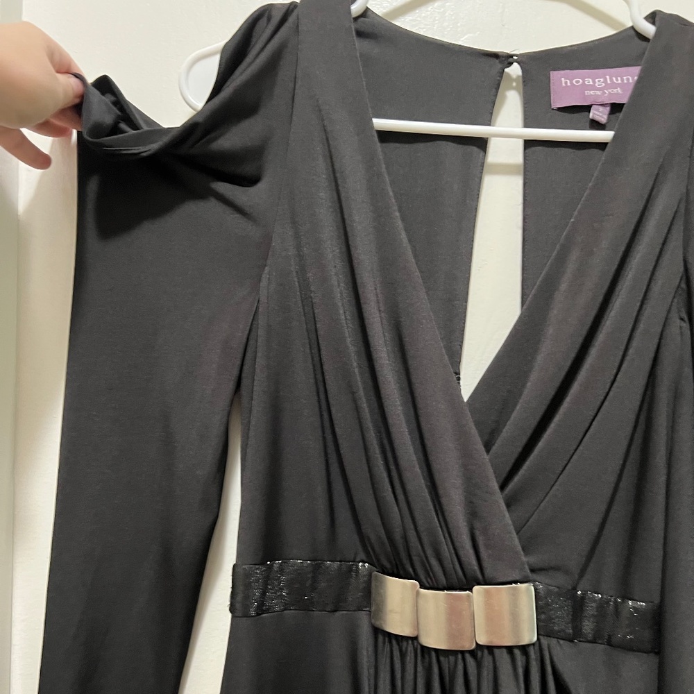 Hoaglund Black Off The Shoulder Dress